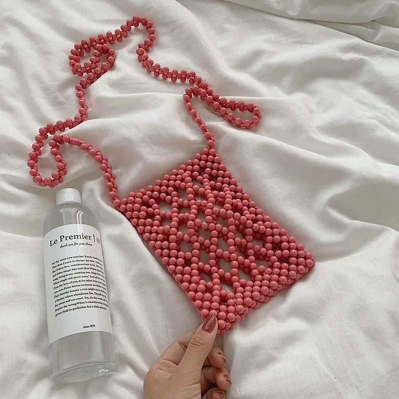 Женские сумки ручной работы полые Сумка с бусинами 2019 Летняя женская сумка через