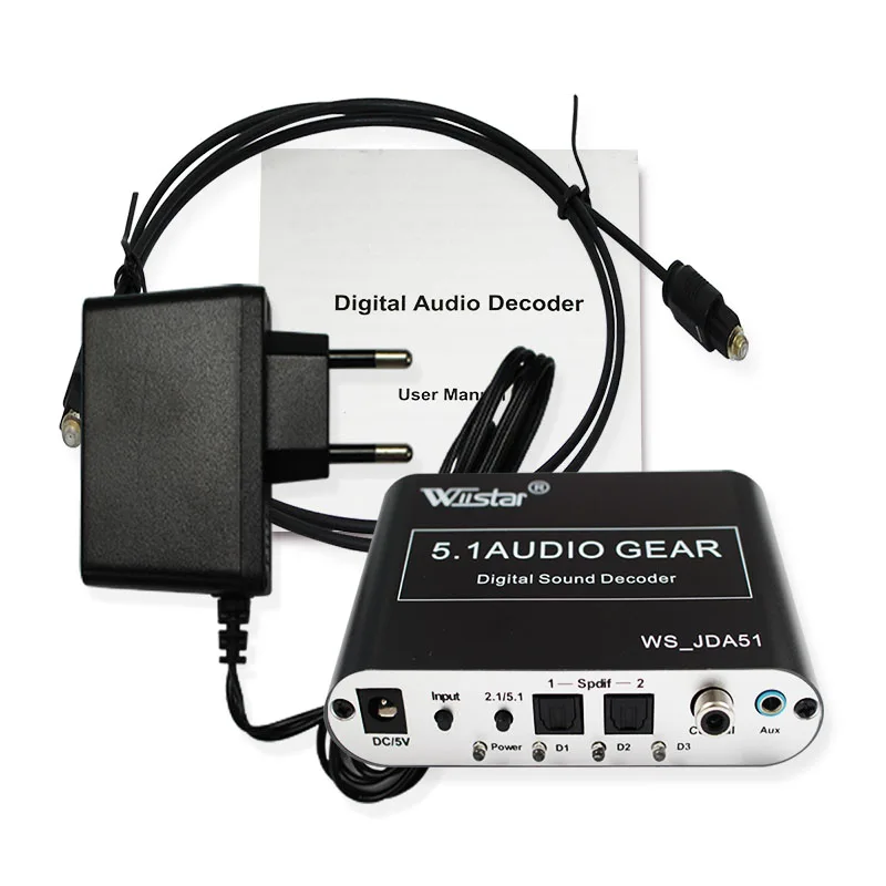Wiistar 5,1 аудио декодер конвертер цифро-аналоговый декодер Spdif коаксиальный RCA Поддержка DTS/AC3/Dolby с USB для HD плееров