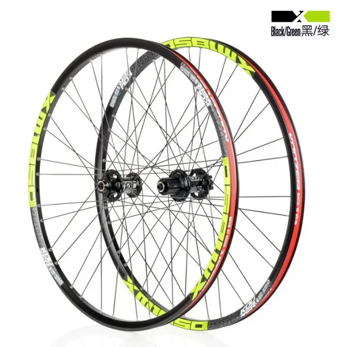 26inch black green Koozer XM1850 MTB колесо горного велосипеда набор 26/27. 5 дюймов Ultralight 72 Кольцо Quick Release через ось 4 подшипника XD велосипед колесная - Цвет: 26inch black green