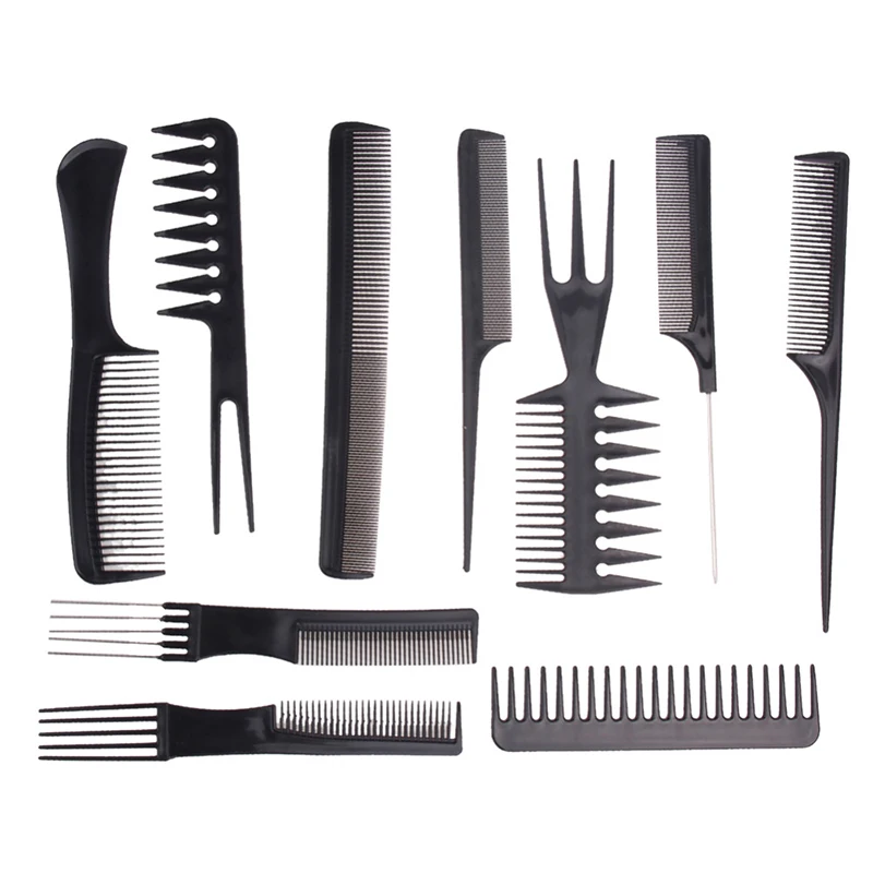 

10pcs Professional Hair Styling Comb Set Anti Static Hairbrush Salon Barber Hairdressing Tools for All Hairstyles