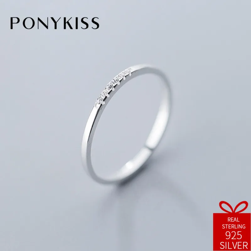Женское кольцо PONYKISS модное из 100% стерлингового серебра 925 пробы с изменяемым