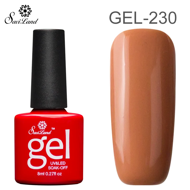 Saviland 1 шт. Коричневая серия длительный Esmaltes Uv светодиодный Гель-лак для ногтей Цветной Гель-лак замочить от праймера верхнее Базовое покрытие - Цвет: 230