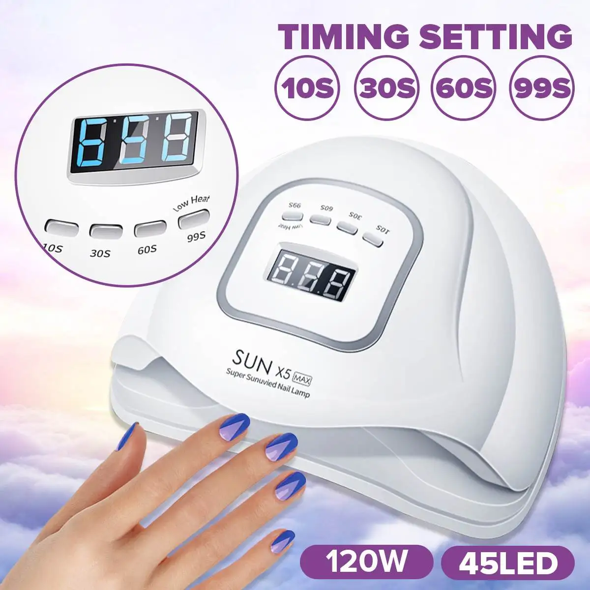 SUNX5 MAX 120 Вт 45 светодиодная УФ лампа для ногтей лечения фототерапия маникюрный