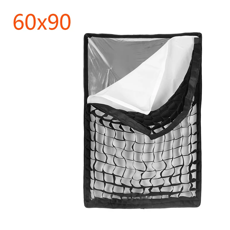 60x90cm Восьмиугольный/прямоугольник сеткой в форме сот для 40*40 50*50 60*60 80*80 50*70 60*90 80 95 120 см P90L P90H P120L P120H зонт для студийной съемки - Цвет: 60x90cm