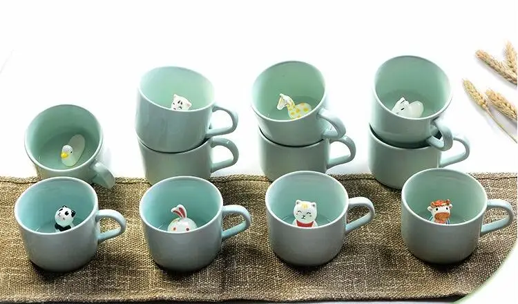 Китай (материк) 3D животных Керамика детская Кофе Чай чашка с кружкой для молока