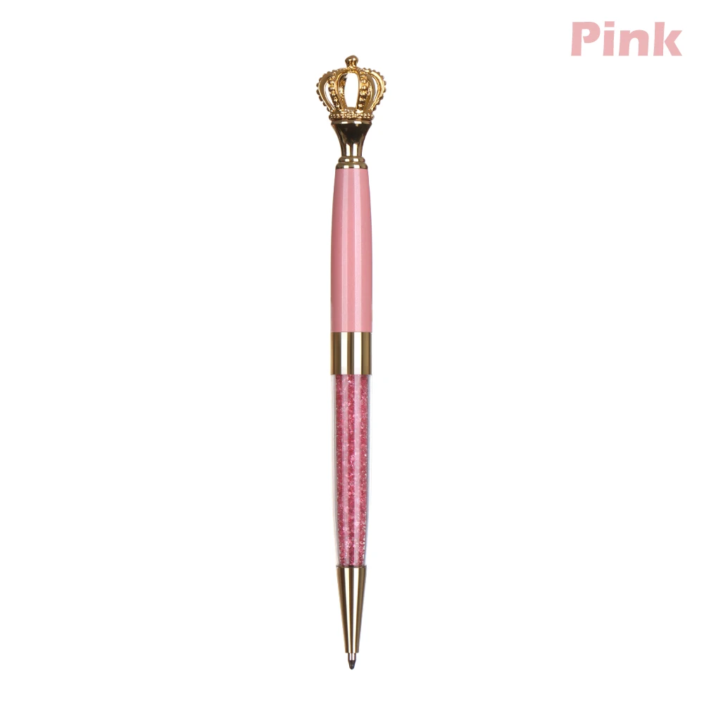 pink Рождественский подарок, большое шариковое кольцо для пера с бриллиантами и кристаллами, свадебная металлическая шариковая ручка Kawaii, волшебная ручка, школьные офисные принадлежности - Цвет: pink