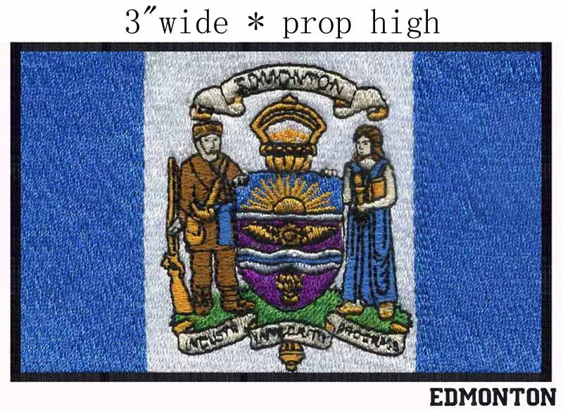 Эдмонтон Alberta вышивка патч с флагом Канады 3 &quotШирокая доставка/солнце