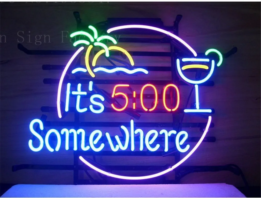 

NEON SIGN For ITS 500 SOMEWHERE Devor Signboard REAL GLASS BEER BAR PUB display christmas Light Signs 17*14"