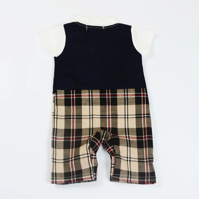 Songge Boy Clothing New Arrival Casual Romper Children Clothes Western Style Plaid Body Suit Baby Coverall |