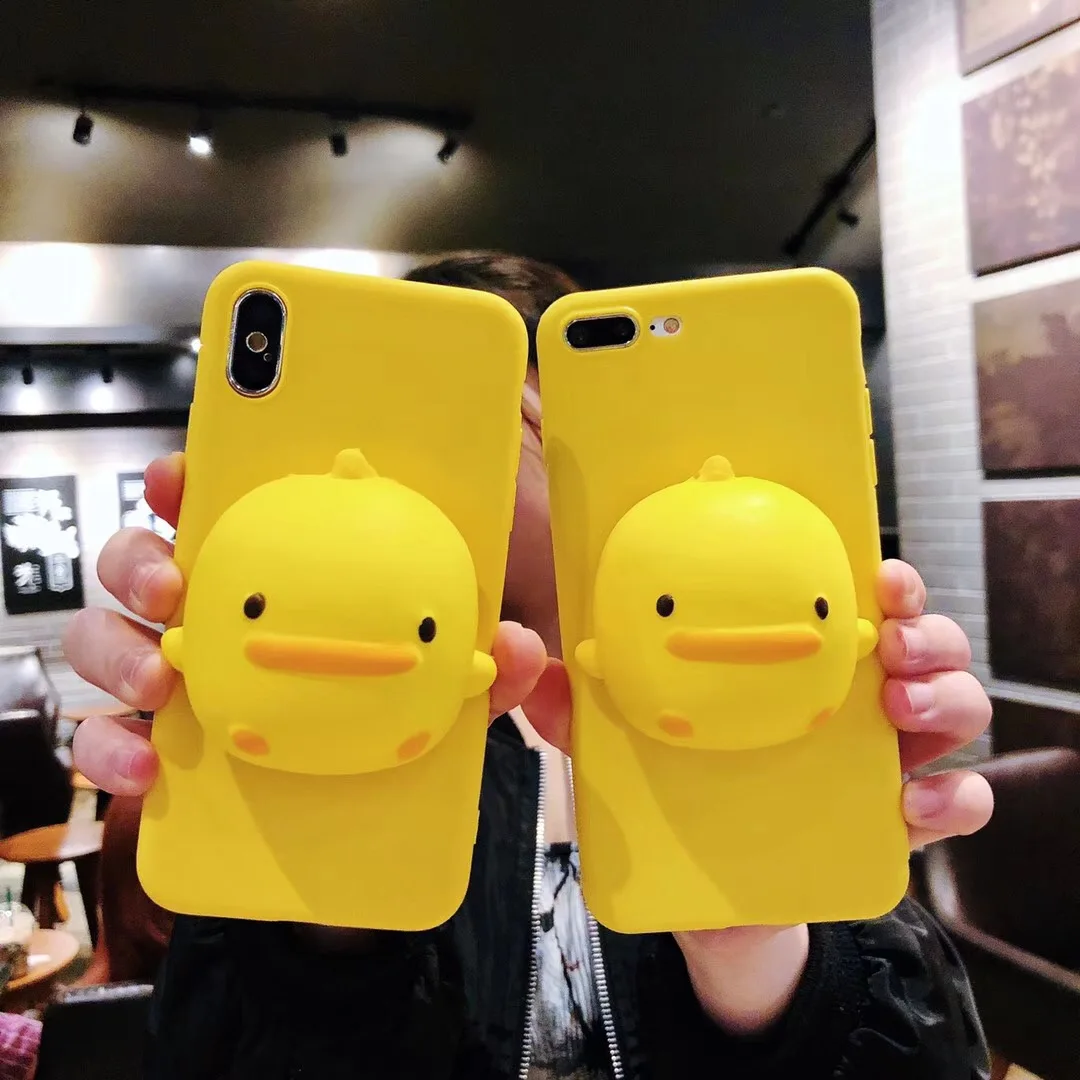 Мягкий 3D чехол для телефона с изображением желтой утки хлеба iphone 6 6s 7 8 plus животных