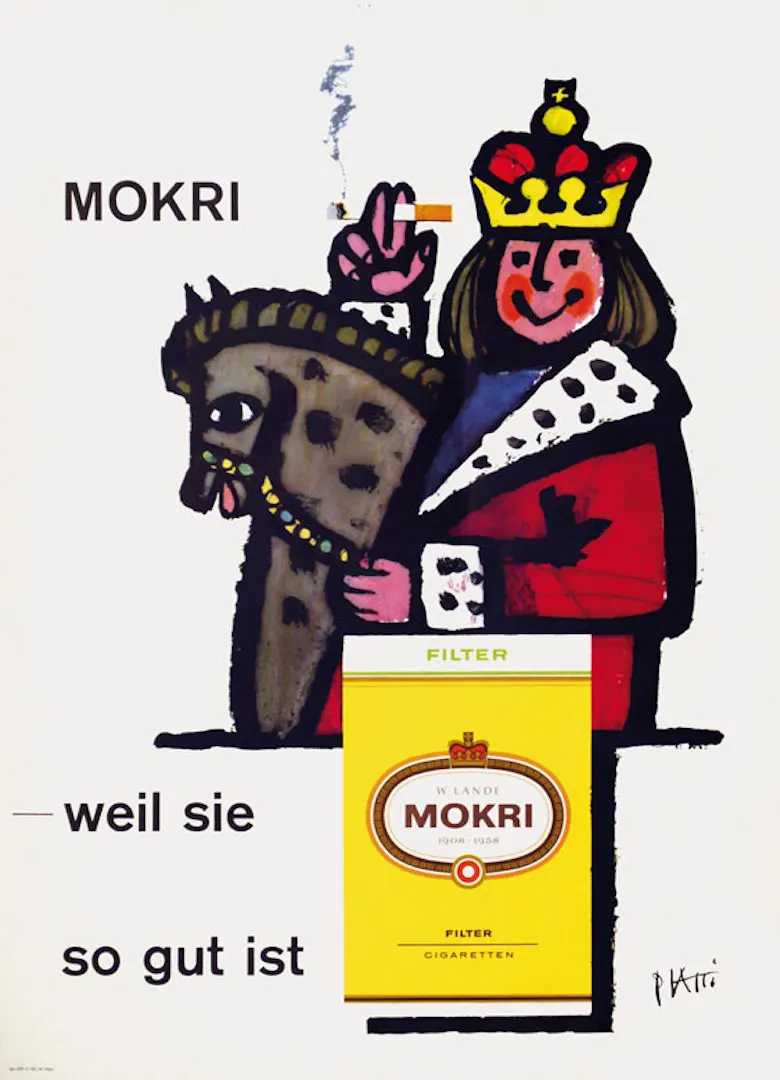 Винтаж 1900s сигарет рекламы плакат Mokri крафт Плакаты Классическая Тканевая обувь
