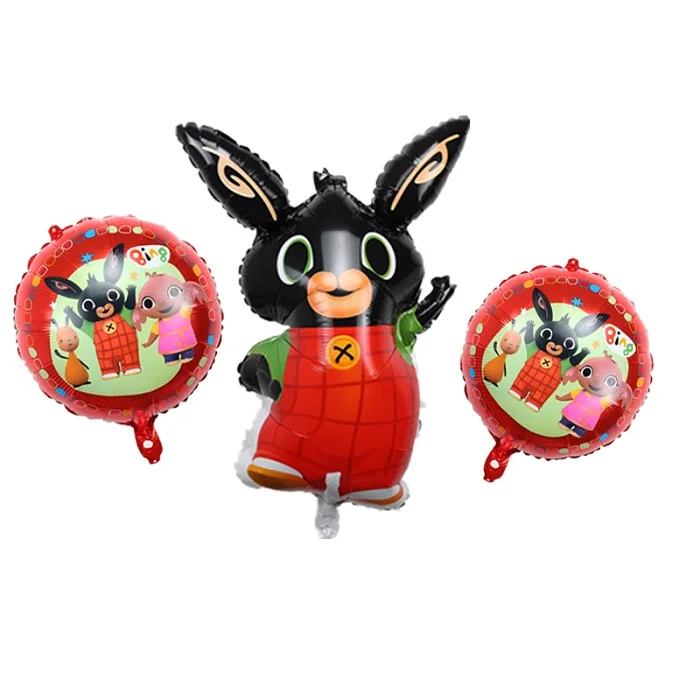 3pcs as picture 15 шт. 86*60 см Bing Банни фольгированные шары мультфильм кролик Воздушные шары 12 дюймов красный черный горошек латексные шары День рождения Декор поставки T - Цвет: 3pcs as picture