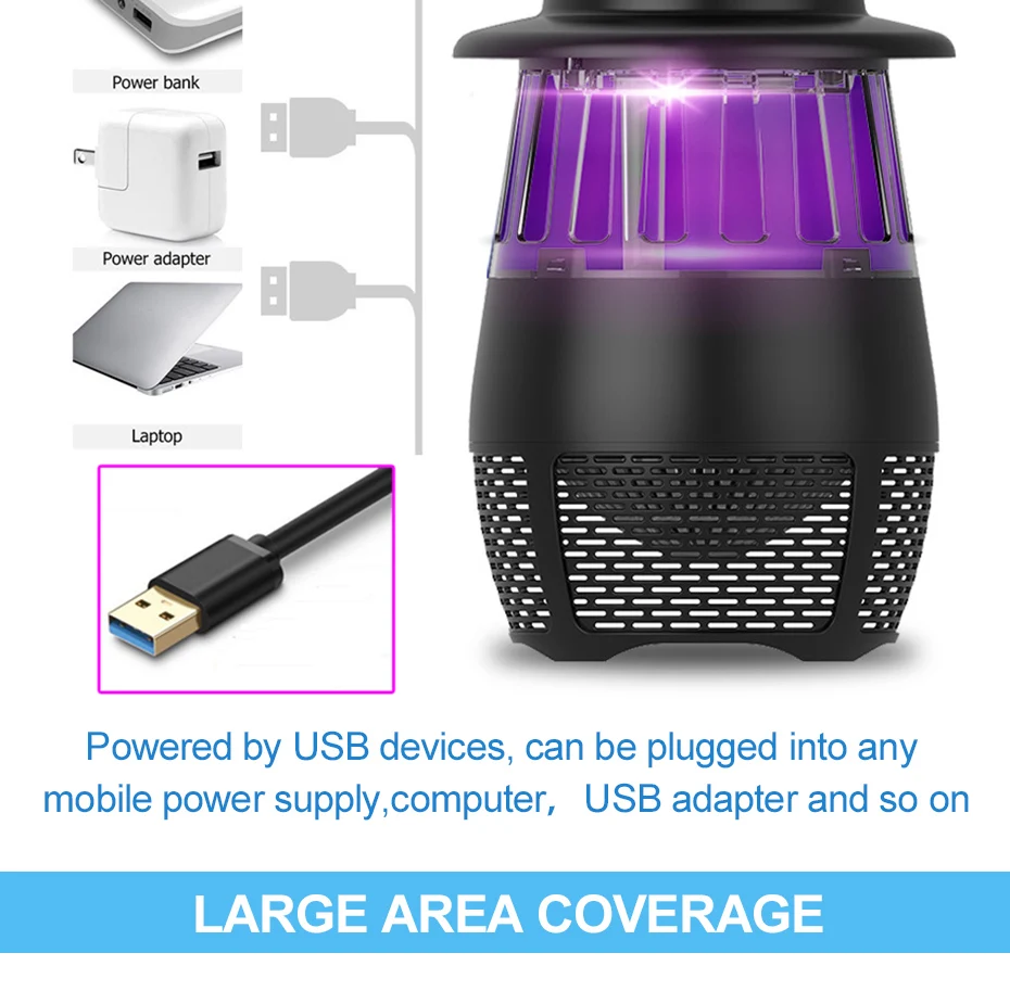 USB лампа от комаров, светодиодный Ночной светильник, репеллентная ловушка, лампа от насекомых, Zapper, для помещений, для защиты от летающих вредителей, москитов, убийца, светильник