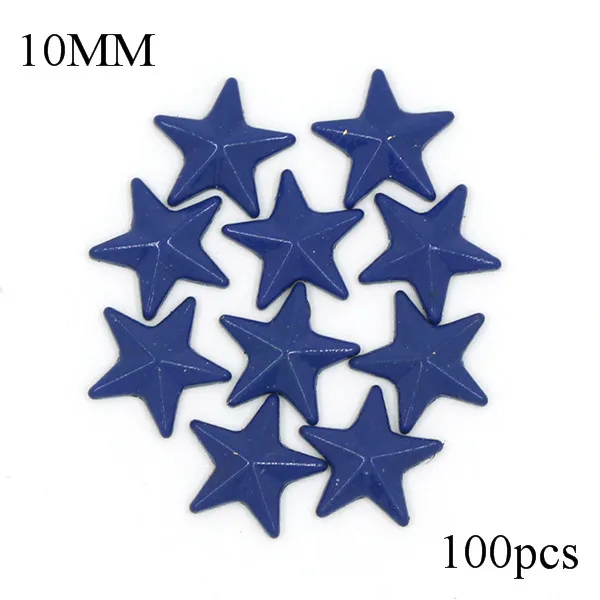 Blue 100 шт красочные звезды горячей фиксации заклепки на одежде DIY 10 мм медь исправление стразы аксессуары в стиле панк Rhinestuds для обуви сумка - Цвет: Blue