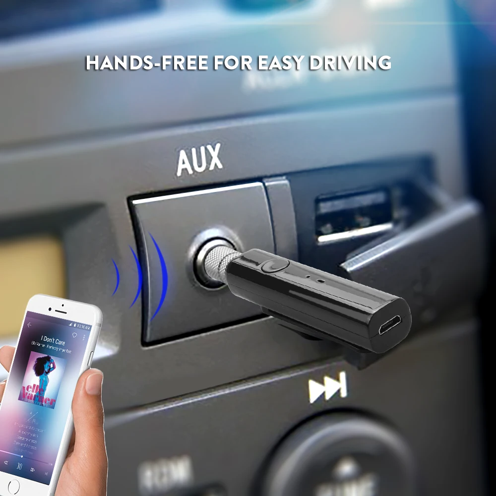 Tancredy Bluetooth Handsfree Car Kit Беспроводной автомобильный Aux аудио приемник адаптер 3 5 мм