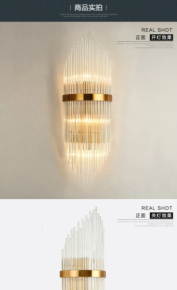 Современное искусство H55/H70cm led Хрустальное украшение латунный Железный настенный светильник для помещений настенный светильник для спальни прикроватный настенный светильник