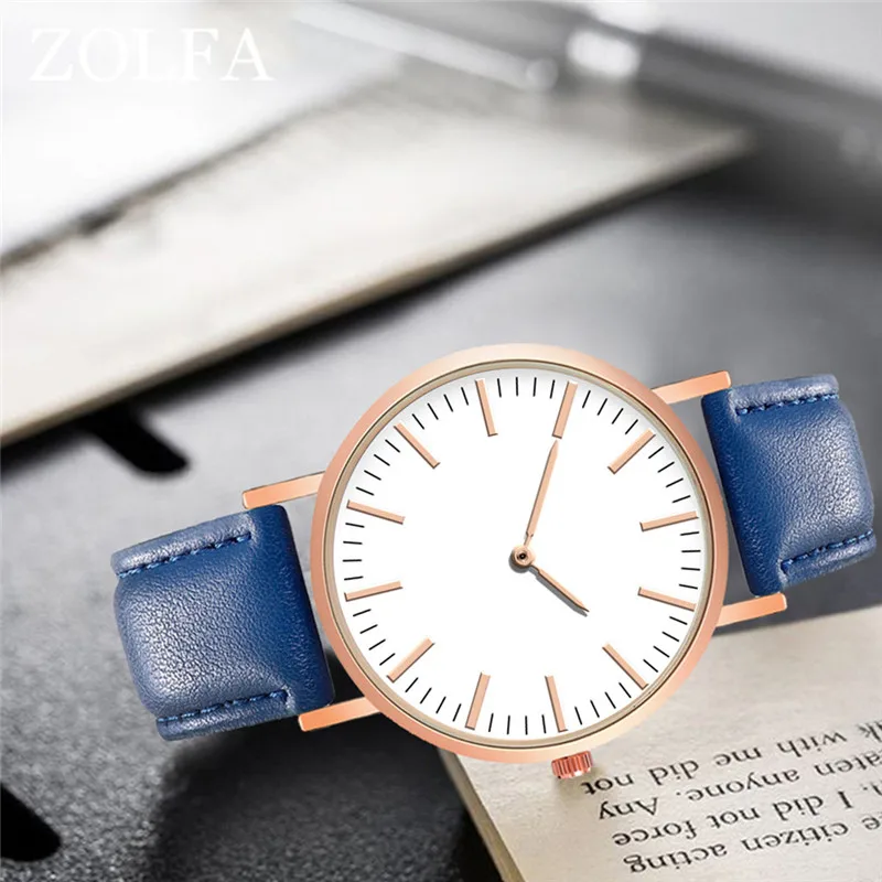 Часы наручные женские кварцевые с кожаным ремешком стильные роскошные Простые