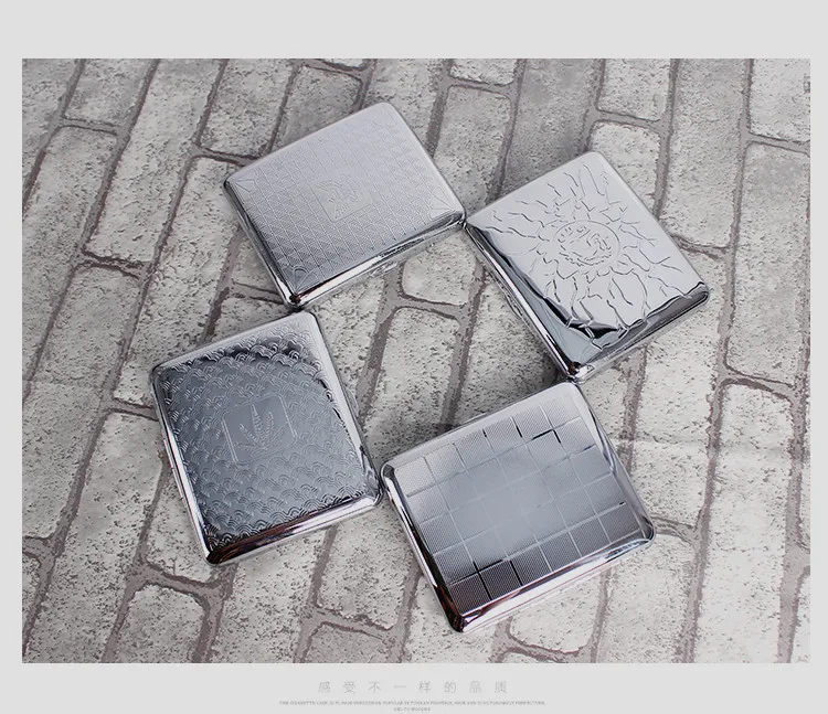 slim Silver Polish Flower Engrave Cigarette Case Box Portable 16 Tobacco Storage case Container metal Holder box Cases | Дом и сад