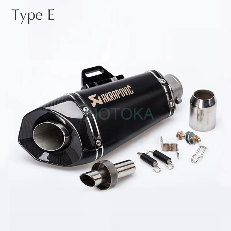 Лазерный Универсальный 51 мм Akrapovic мотоцикл Выхлопная система глушитель труба для R6 R25 Z800 углеродное волокно мотоцикл глушитель Escape - Цвет: Type E