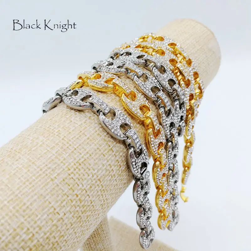 Мужское ожерелье Black Knight модное хип-хоп полностью покрытое Стразы мужское с