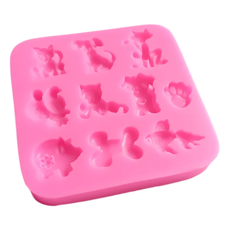 Силиконовая форма для торта с милыми собачьими костями золотая рыбка