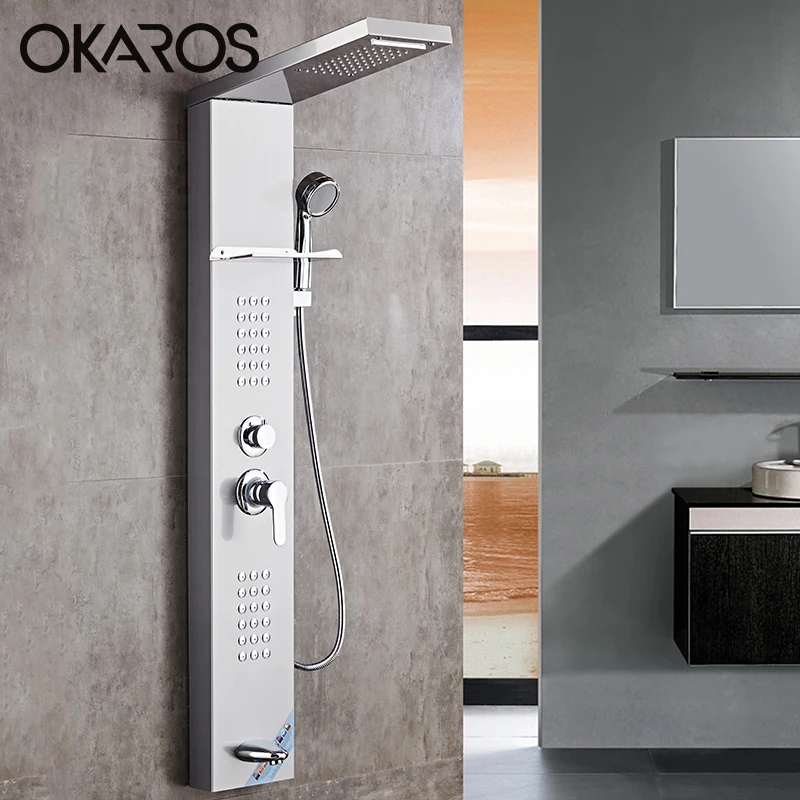 OKAROS 304 SUS смесители для душа Водопад с матовой поверхностью из никеля и 5 функциями