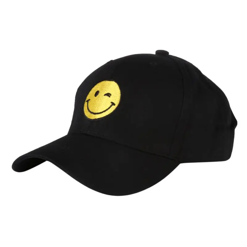 Мужские женские мужские вышитые Snapback хип хоп кепки шляпы бейсболки смайлик узоры