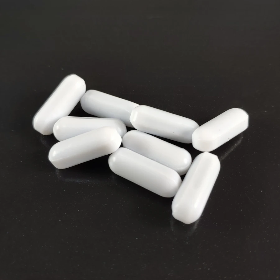 C7x22mm 10 шт. PTFE магнитная мешалка миксер бар PTFE мешалки белый тефлон магнитные палочки Без кольцевая опора