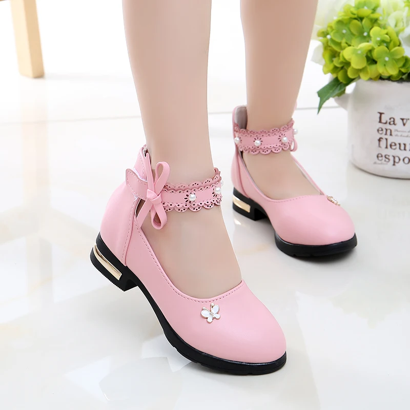2019 кожаные туфли для девочек детская повседневная обувь детские принцессы на