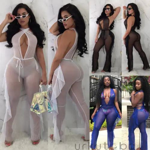 Женский летний купальник-бикини прозрачный пляжный длинный комбинезон туника |