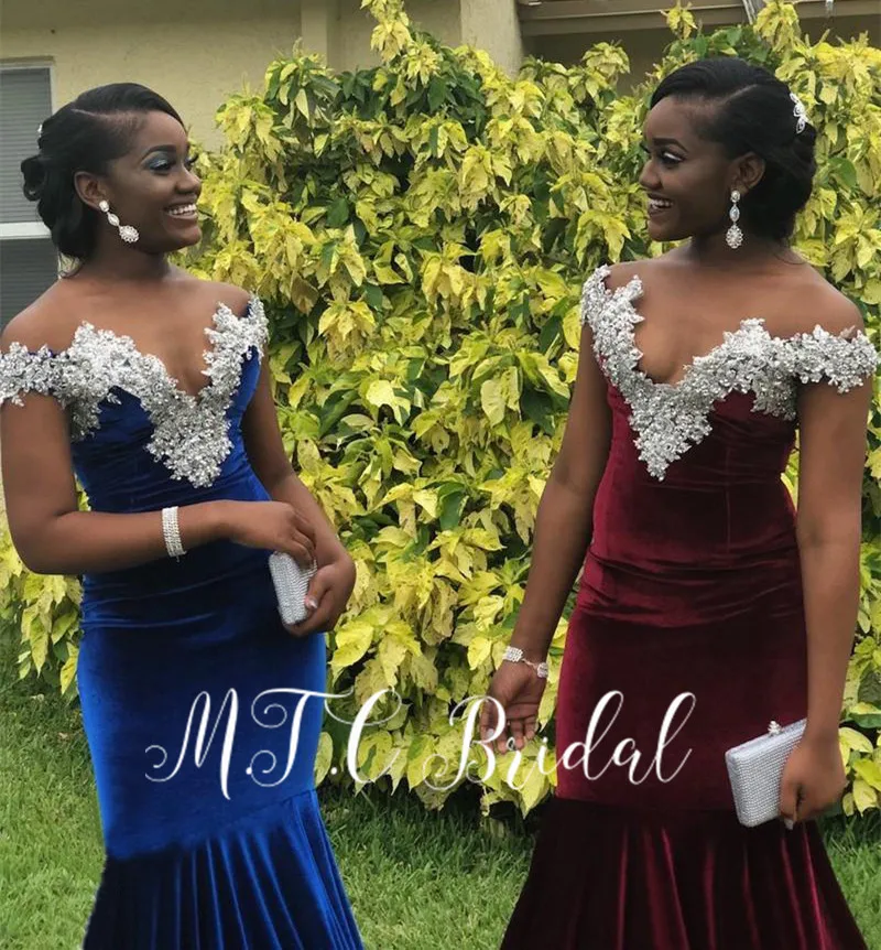 Женское бархатное платье русалка длинное вечернее синего цвета с открытыми