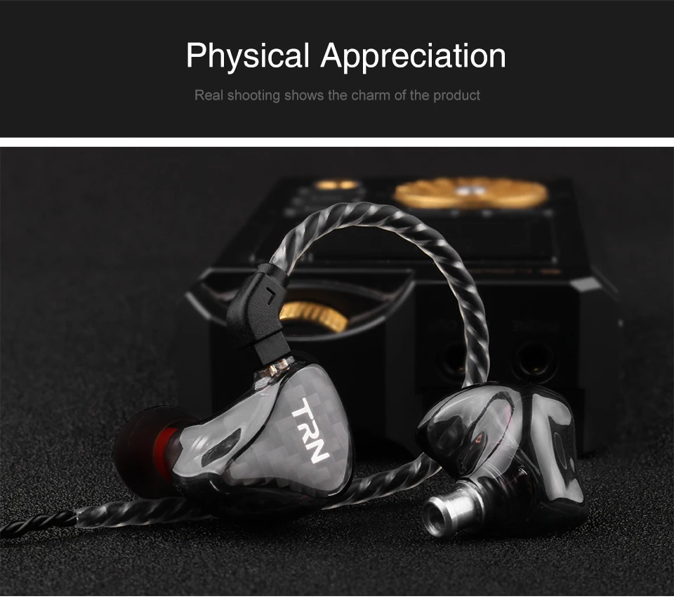 TRN H2 наушники-вкладыши с динамическим приводом и монитором, спортивные наушники для бега, бас HIFI наушники-вкладыши, съемные 2-контактные наушники IEM на заказ
