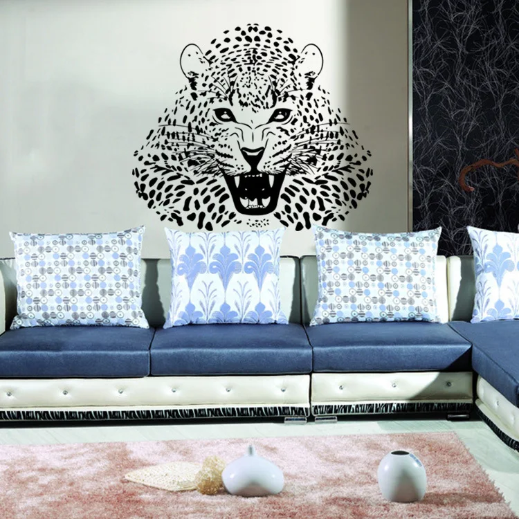 Новое поступление настенные наклейки с изображением свирепого леопарда для