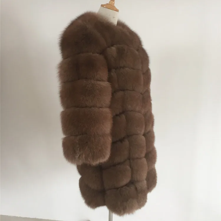 Real Fox Fur Luxury Long coat with Diamond Shape and Stitching Sheep skin Autumn Winter Jacket | Женская одежда