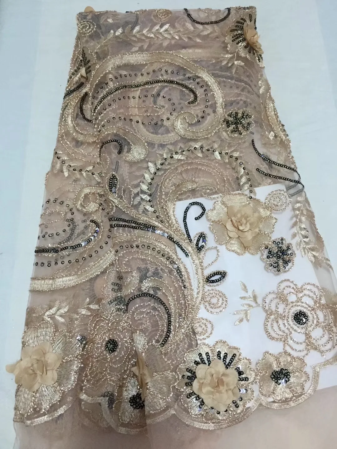 

Latest African Laces Fabrics Embroidered Stones African French Tulle Lace Fabric 2018 African French Net Lace Fabric JL003