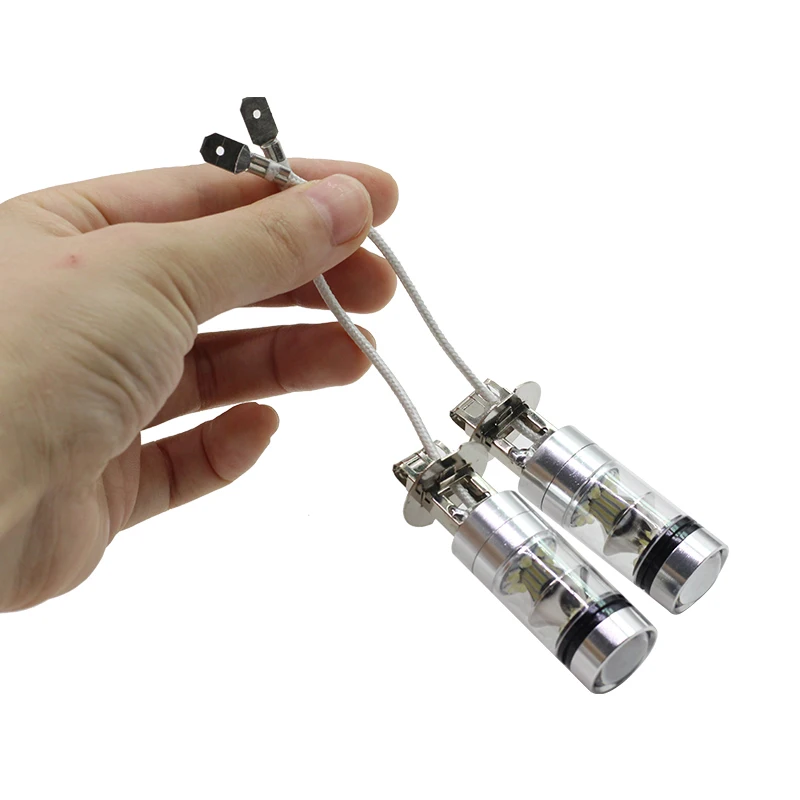 Cawanerl 1 пара 100 Вт H3 автомобильная светодиодная лампа 20 SMD 2200LM белая 6000K
