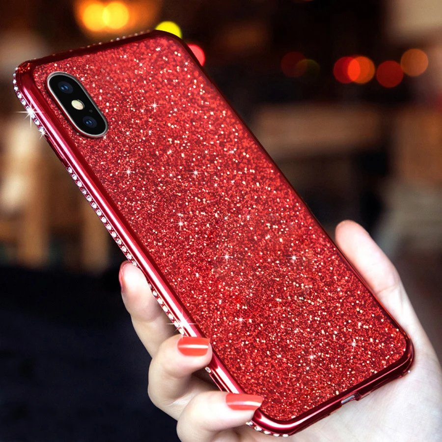 Чехол со стразами для iPhone XR 6 6S 7 8 Plus X XS MAX чехлы телефонов из ТПУ XiaoMi 9 SE Lite 3 Play A2 RedMi