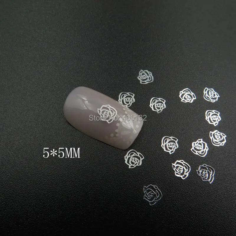 Прибл. 1000 шт./пакет металлический Серебряный цветочный дизайн неприлипающие