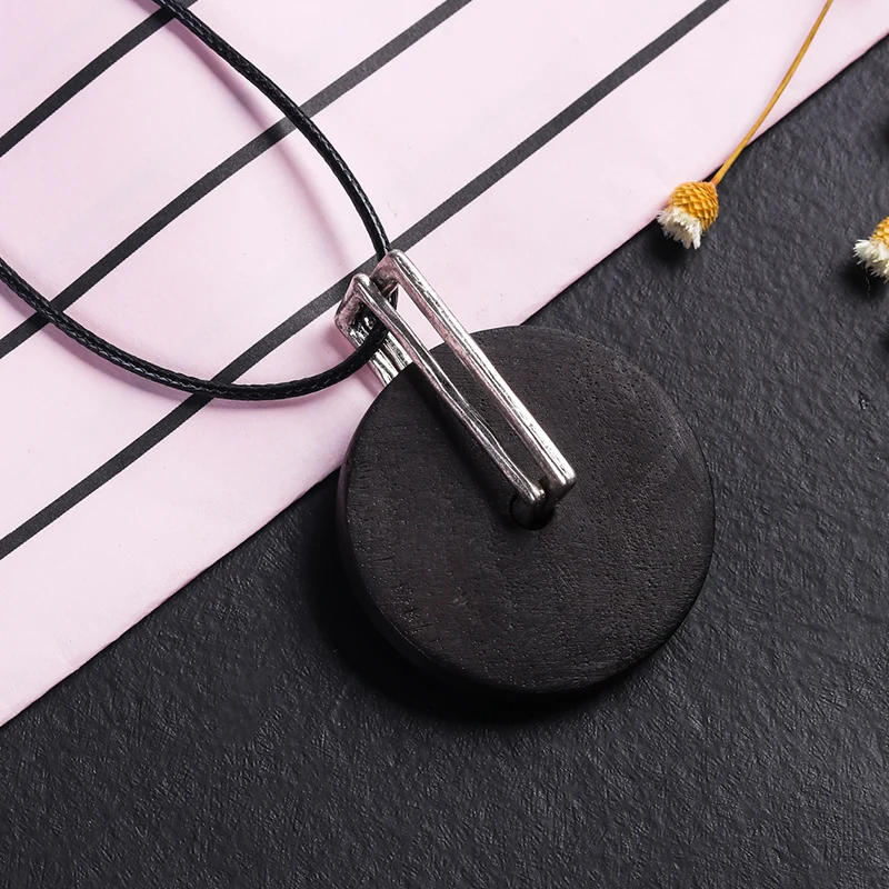 Banny розовый массивные босоножки деревянный кулон и ожерелье для женщин винтажные