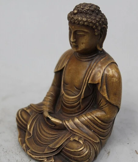 free shipping wholesale factory 4&quot Tibet Buddhism Bronze Seat Sakyamuni Shakyamuni Amitabha Buddha Statue | Дом и сад