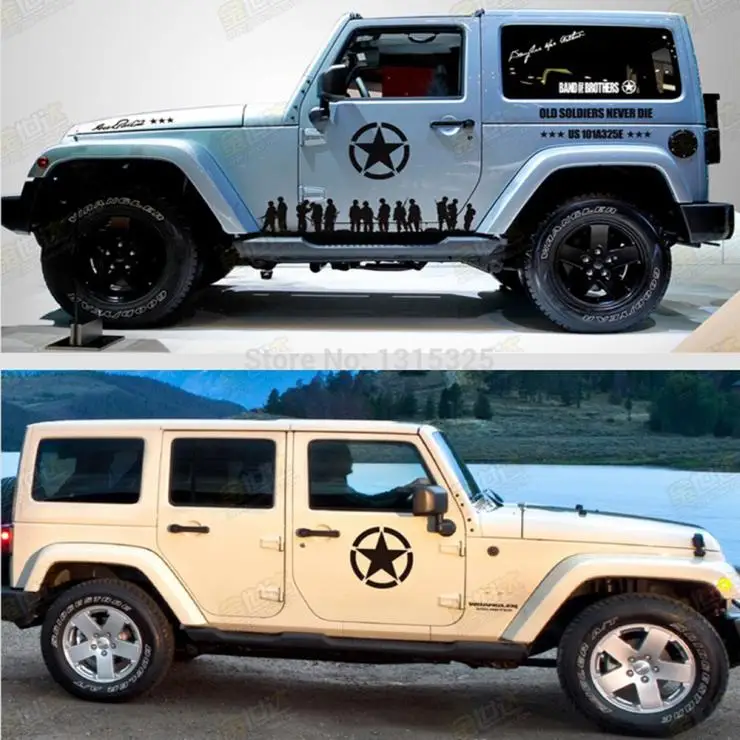 Наклейка в виде звезды армии США НАКЛЕЙКА НА ВЕСЬ кузов автомобиля для JEEP Toyota Ford