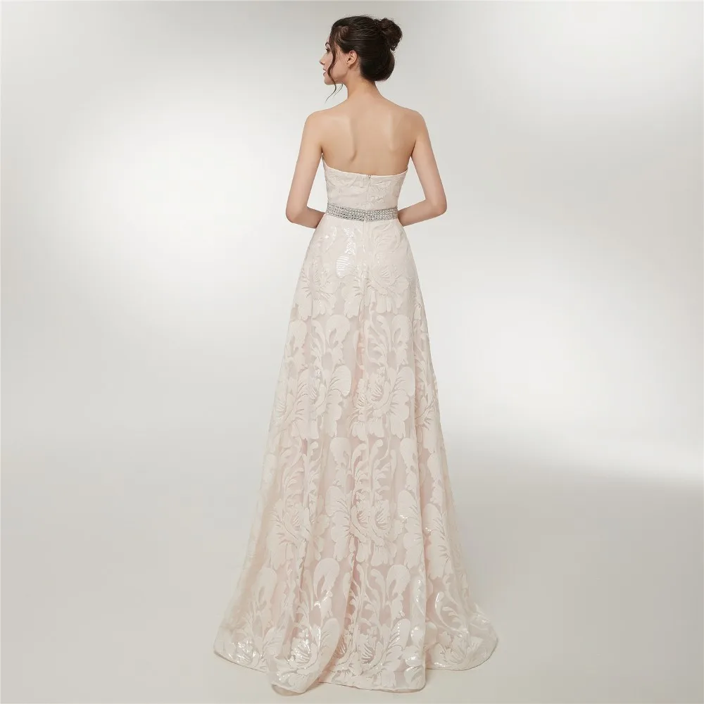 Vivian's Bridal 2018 Appliques Crystal Sashes Women Evening Dress Sexy Straight Sleeveless Backless Floor-length Formal | Свадьбы и