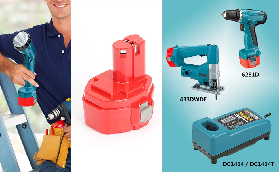 Makita 14,4 V 3.0Ah никель-металл-гидридного Замена Батарея для 1420 1422 1433 1434 1435 1435F PA14 192600-1 193158-3 192699-A 6233d или больше