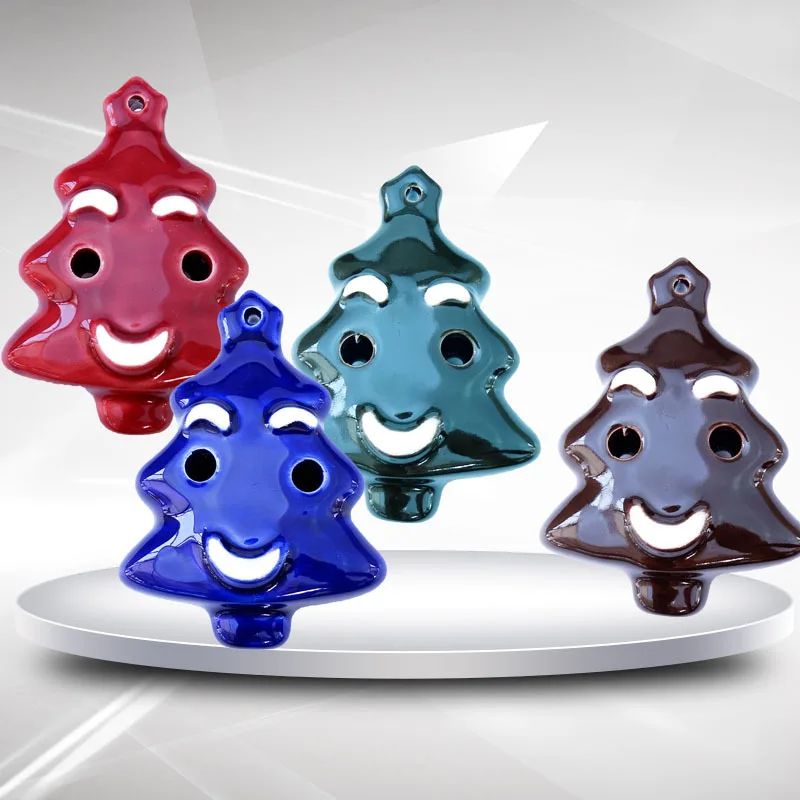 Ocarina 6 Hole Cartoon Christmas Tree Porcelain Flute Children Beginner Musical Instrument | Спорт и развлечения