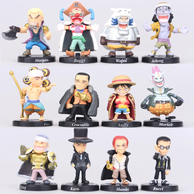 Новинка Лидер продаж 12 шт./компл. 5 см цельная экшн фигурка Akakami no shankusu mini luffy