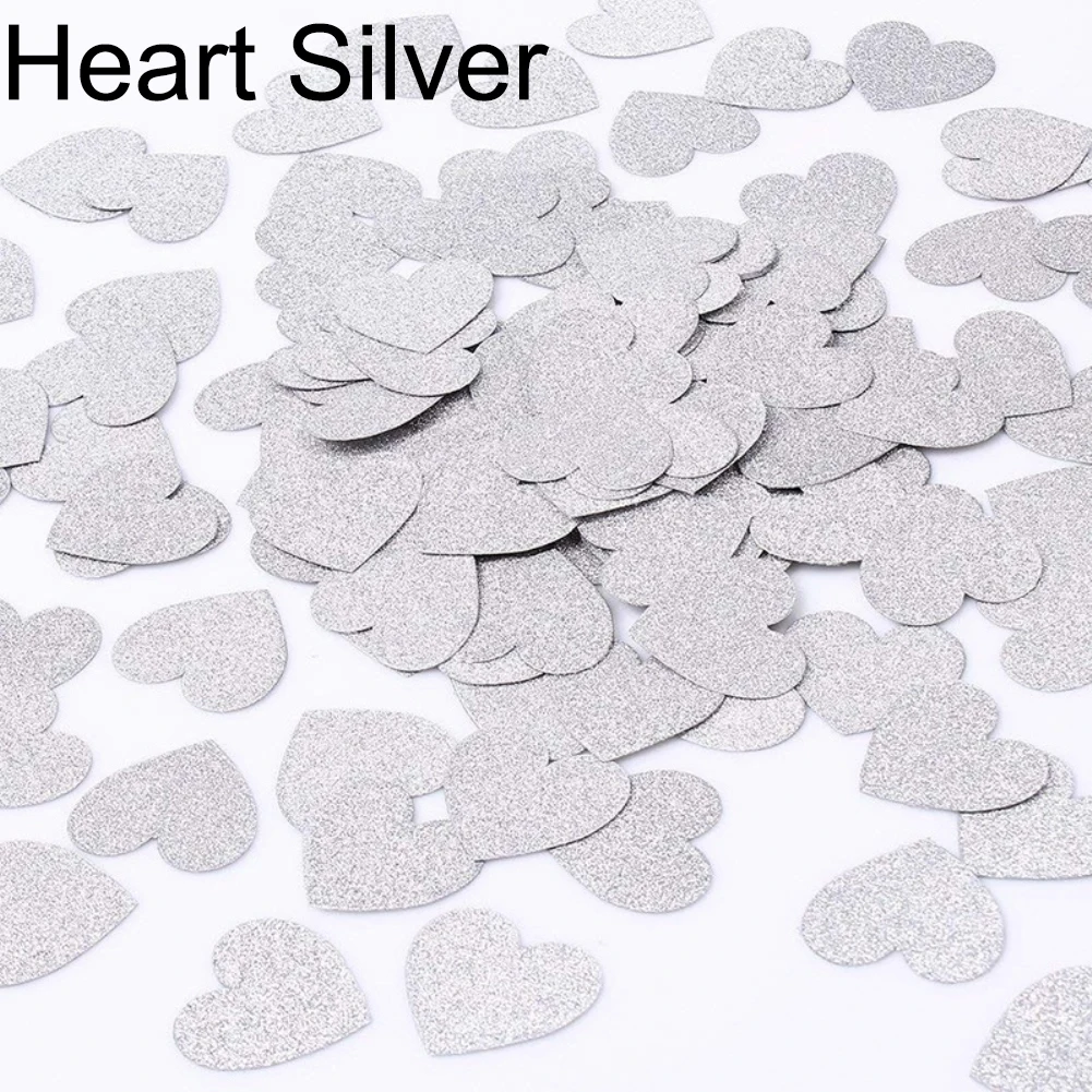 heart silver 100 шт 3 см Точки Сердце Звезда конфетти из папиросной бумаги Блестящий золотистый Серебристый Мини DIY конфетти заполнение шар вечерние свадебные украшения - Цвет: heart silver
