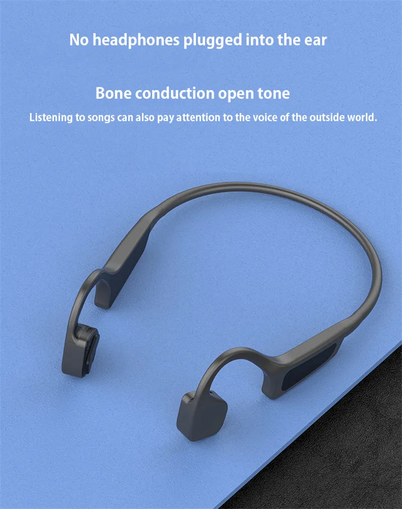 Гарнитура с костной проводимостью беспроводной Bluetooth 5.0 наушники спортивные водостойкие беспроводные наушники