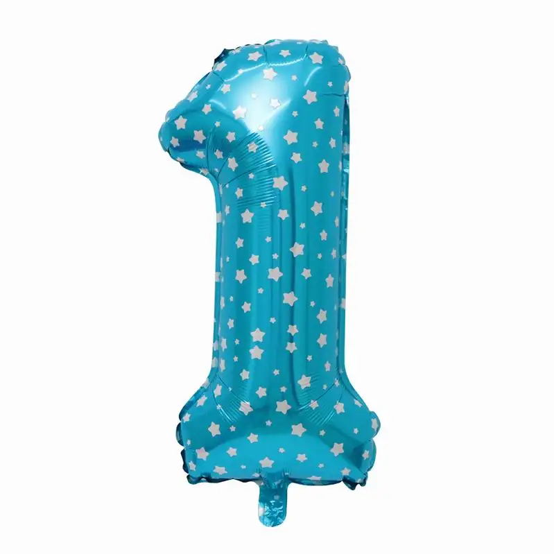 blue star 30 дюймов 40 дюймов номер 1 детский душ розовый Золотой Серебряный Розовый Черный цифра Гелиевый шар 1 день Рождения Вечеринка Микки Декор поставки - Цвет: blue star