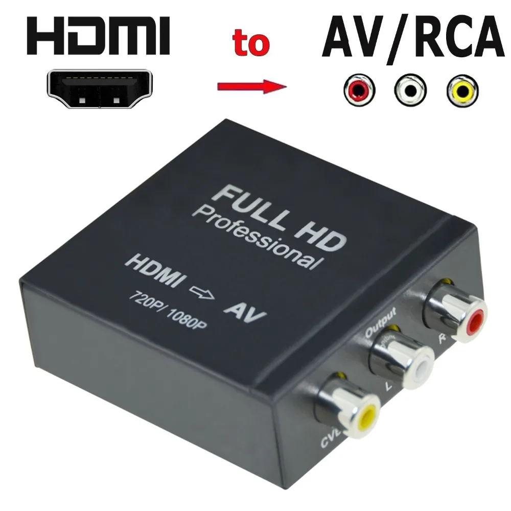 Преобразователь Aikexin HDMI в RCA 1080P AV 3RCA CVBs композитный видео аудио преобразователь