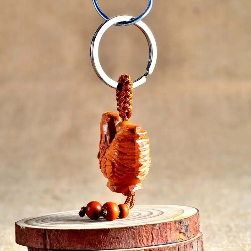 Резьба по дереву искусственный фэн шуй геомантия статуя петуха брелок